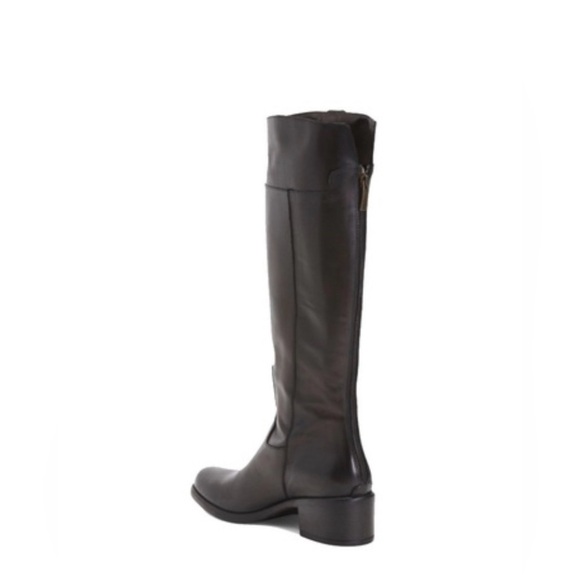 Black Over the Knee Boots with Glossy Leather Finish - Picture 2 of 4